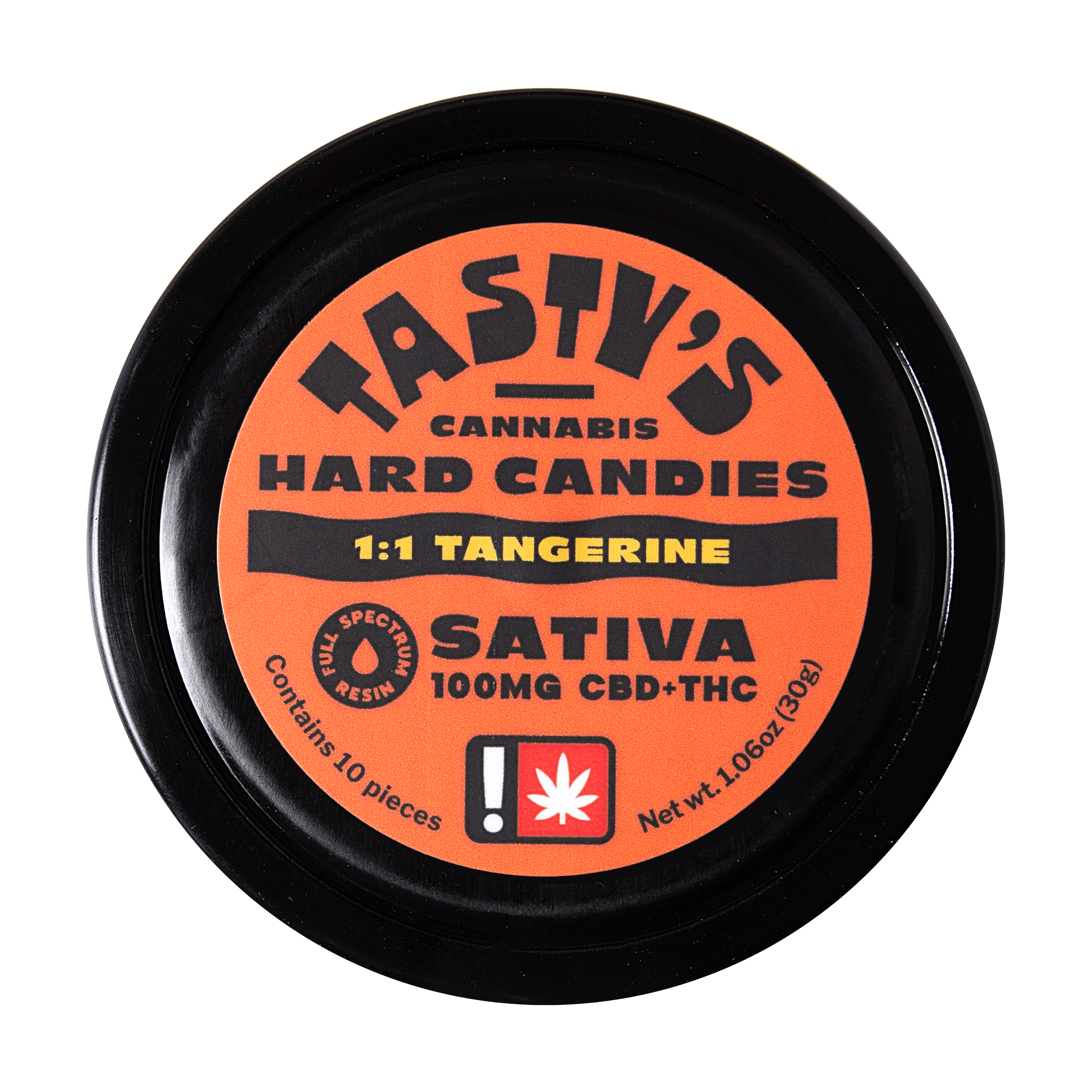 Photograph of product: Hard Candy - Oui'd - TH-oui:100mg CBD: 100mg - 10pk - Tangerine Dream