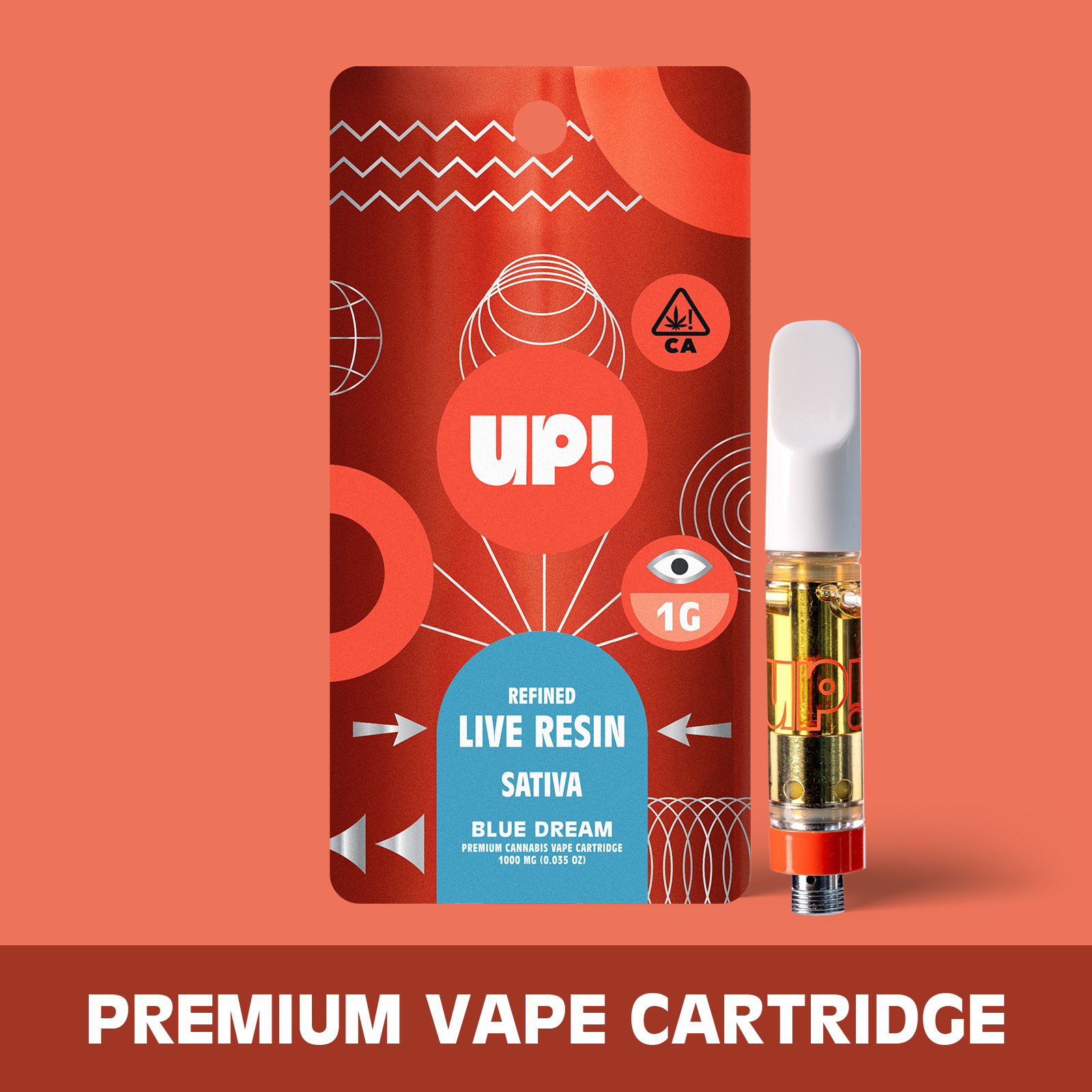 Photograph of product: UP! - Blue Dream (Oui'd) Live Resin Cartridge