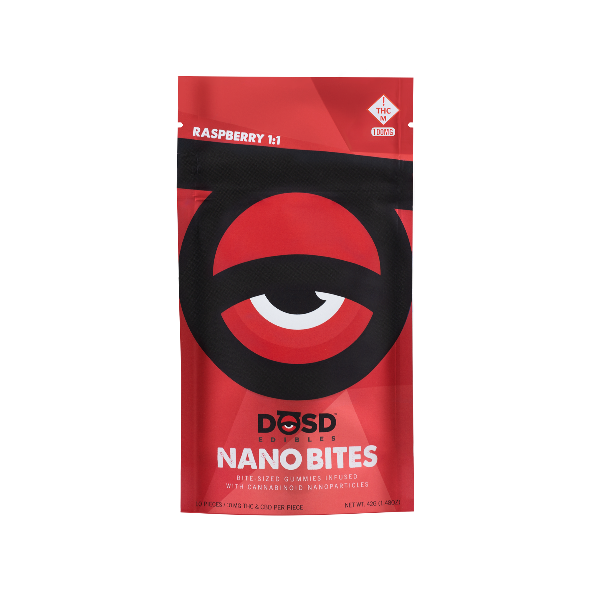 Photograph of product: DOSD - Nano Gummies Raspberry 1:1 - 100mg