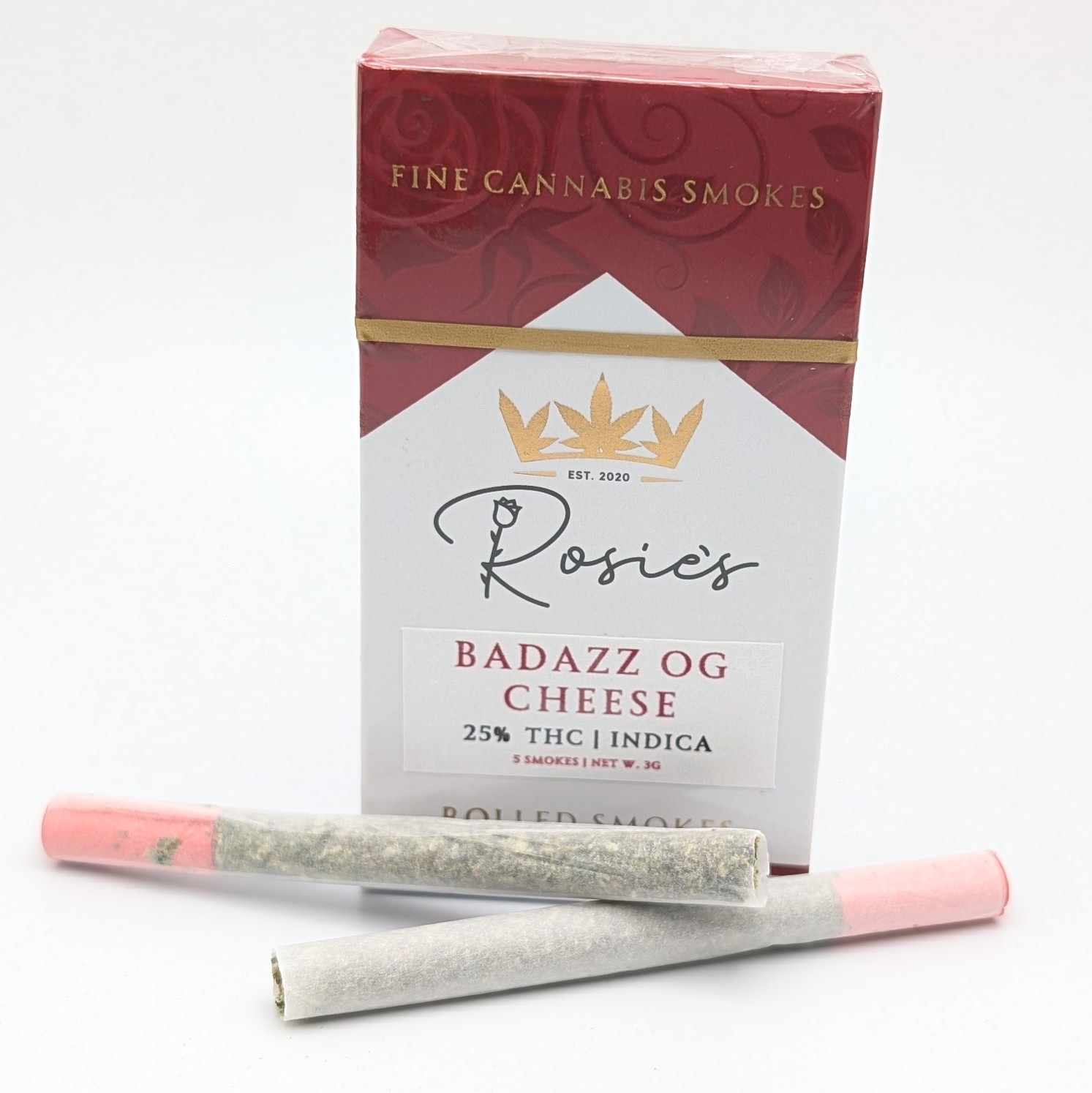 Photograph of Product: Badazz OG Cheese Rosie's Slims 5pk Pre Rolls 3g