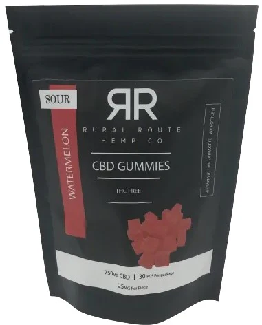 Photograph of product: Watermelon CBD Gummies - Rural Route Hemp CO - 250mg CBD