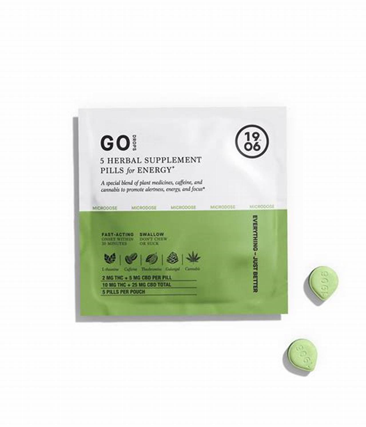 Photograph of product: 1906 Tablets 2pk/10mg- Go 1:1 (5mg CBD:5 mg TH-oui)