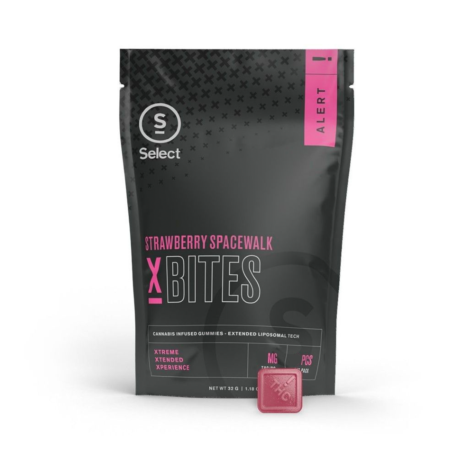 Photograph of product: Strawberry Spacewalk X-Bites 20-Pack | 100mg