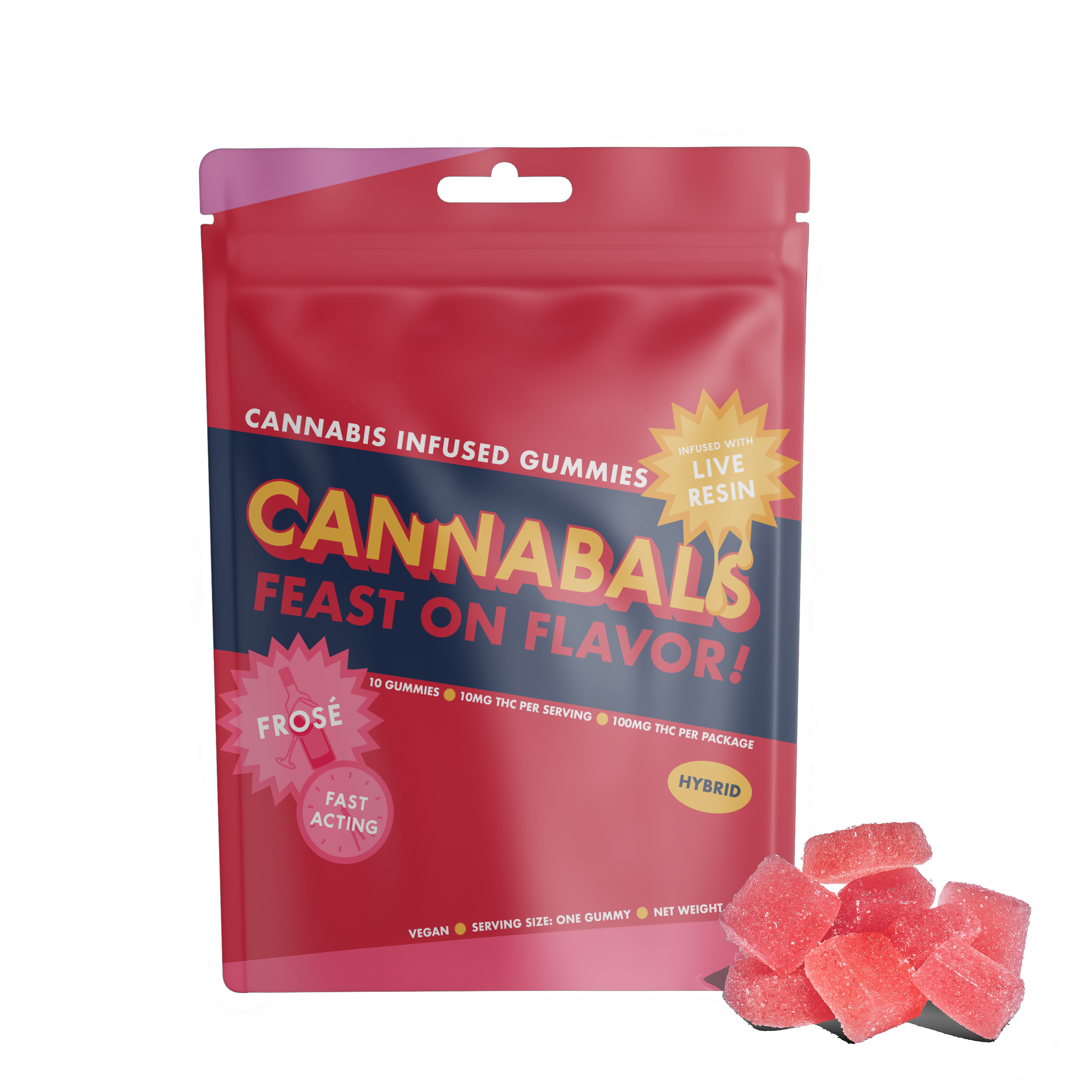Photograph of product: Frose | Live Resin Fast Acting Gummies [10pk x 10mg]