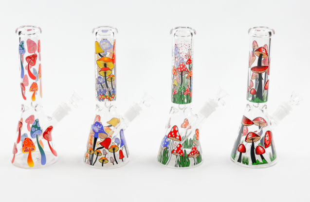 Photograph of product: $40 10" Funky Fungi Beaker Bong with Flower Bowl