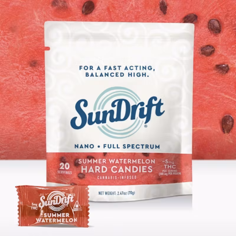 Photograph of product: SunDrift | Summer Watermelon | Hard Candy | 100mg | 20ct