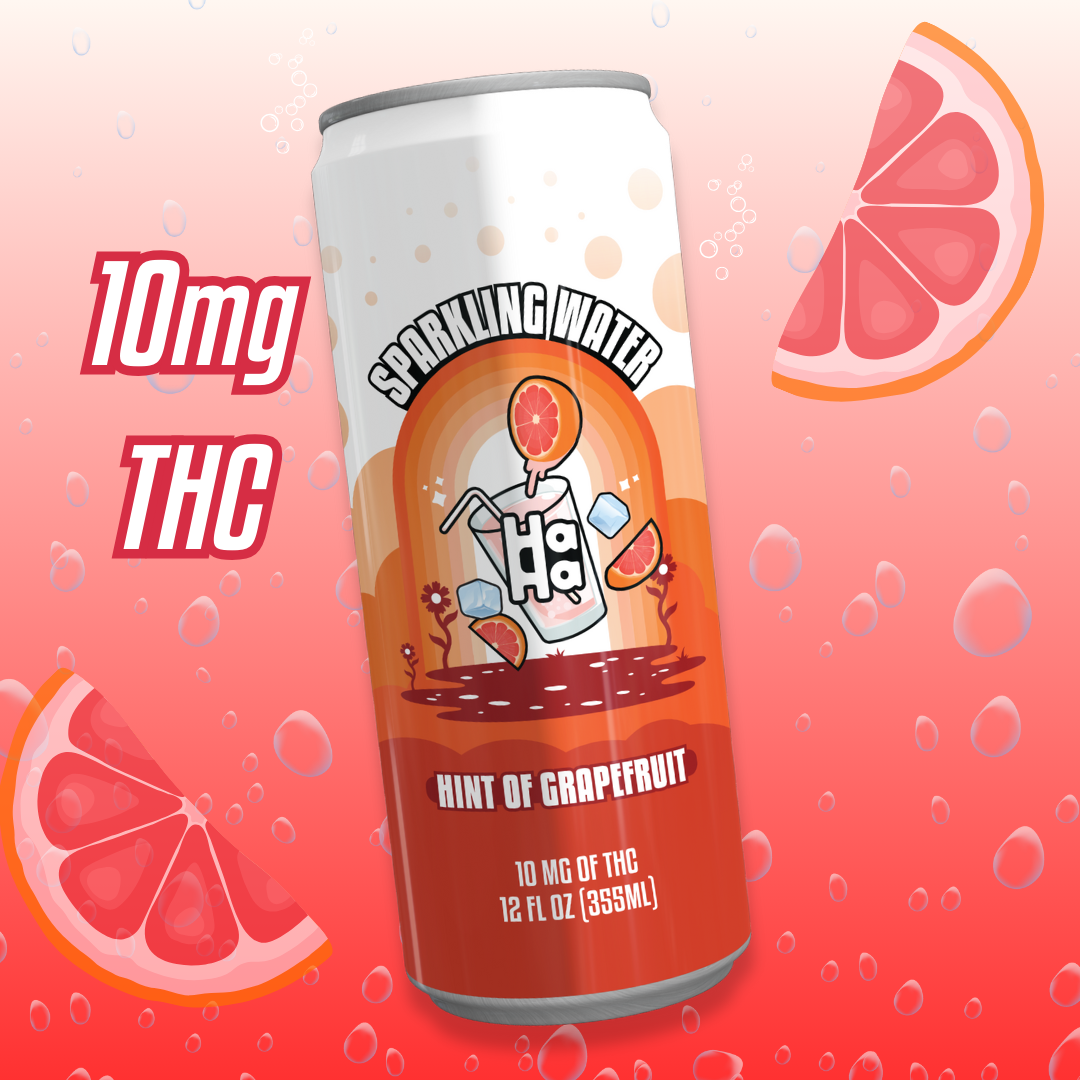 Photograph of product: HaHa | Hint Of Grapefruit Sparkling Water 10mg