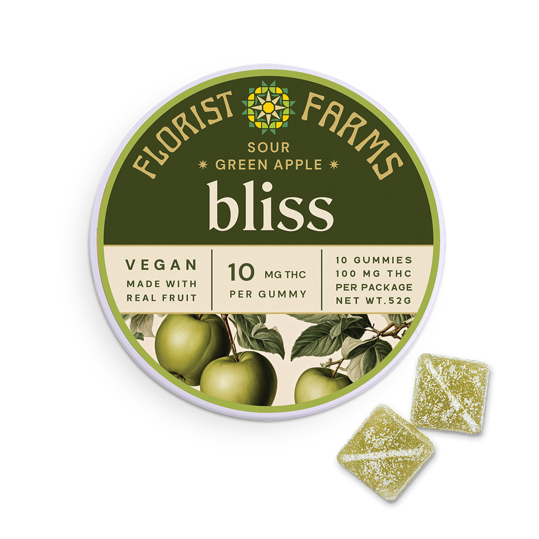 Photograph of product: Florist Farms | Edible | Sour Green Apple TH-oui Gummy |  100mg