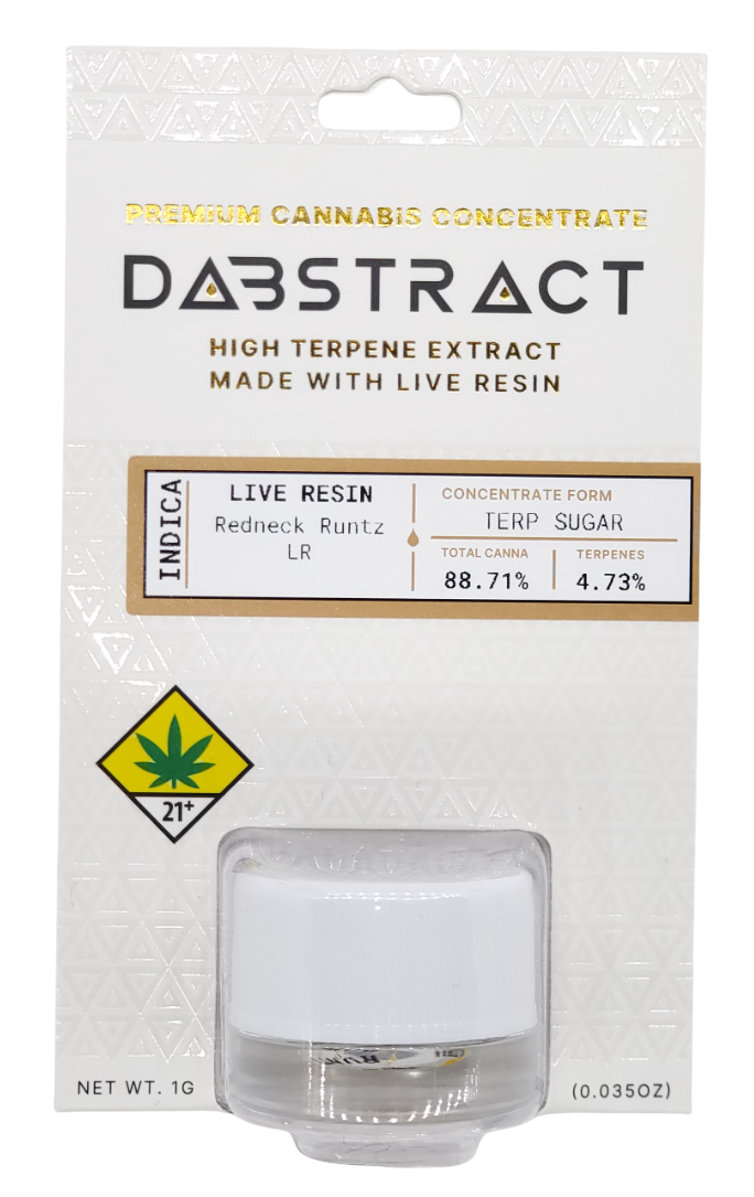 Photograph of product: Dabstract CON Redneck Runtz Hydrocarbon Extract Sugar 1g