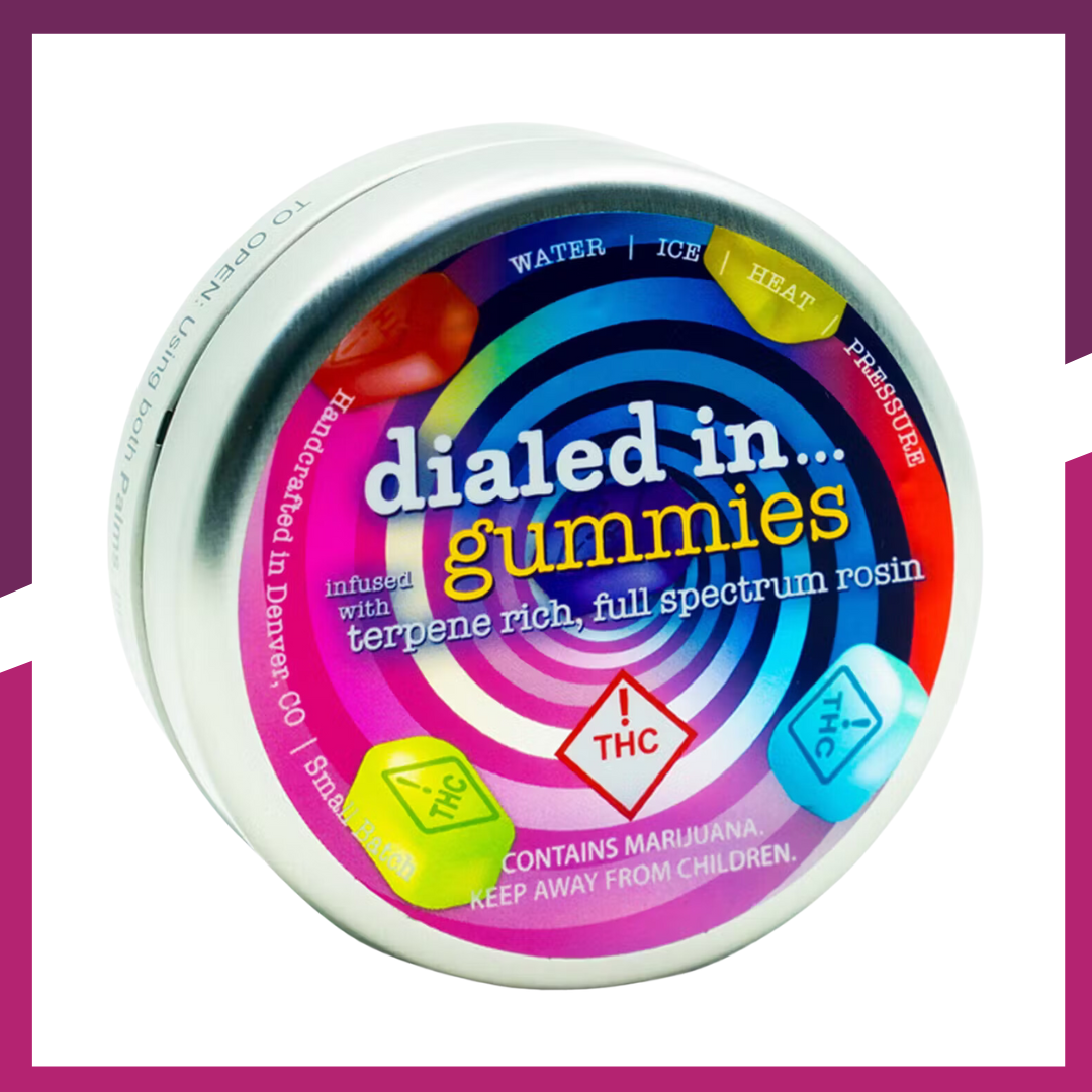 Photograph of product: Dialed In | 5:1 Dialed In CBD:TH-oui Rosin Gummies | Gummies | 10pk | 100mg