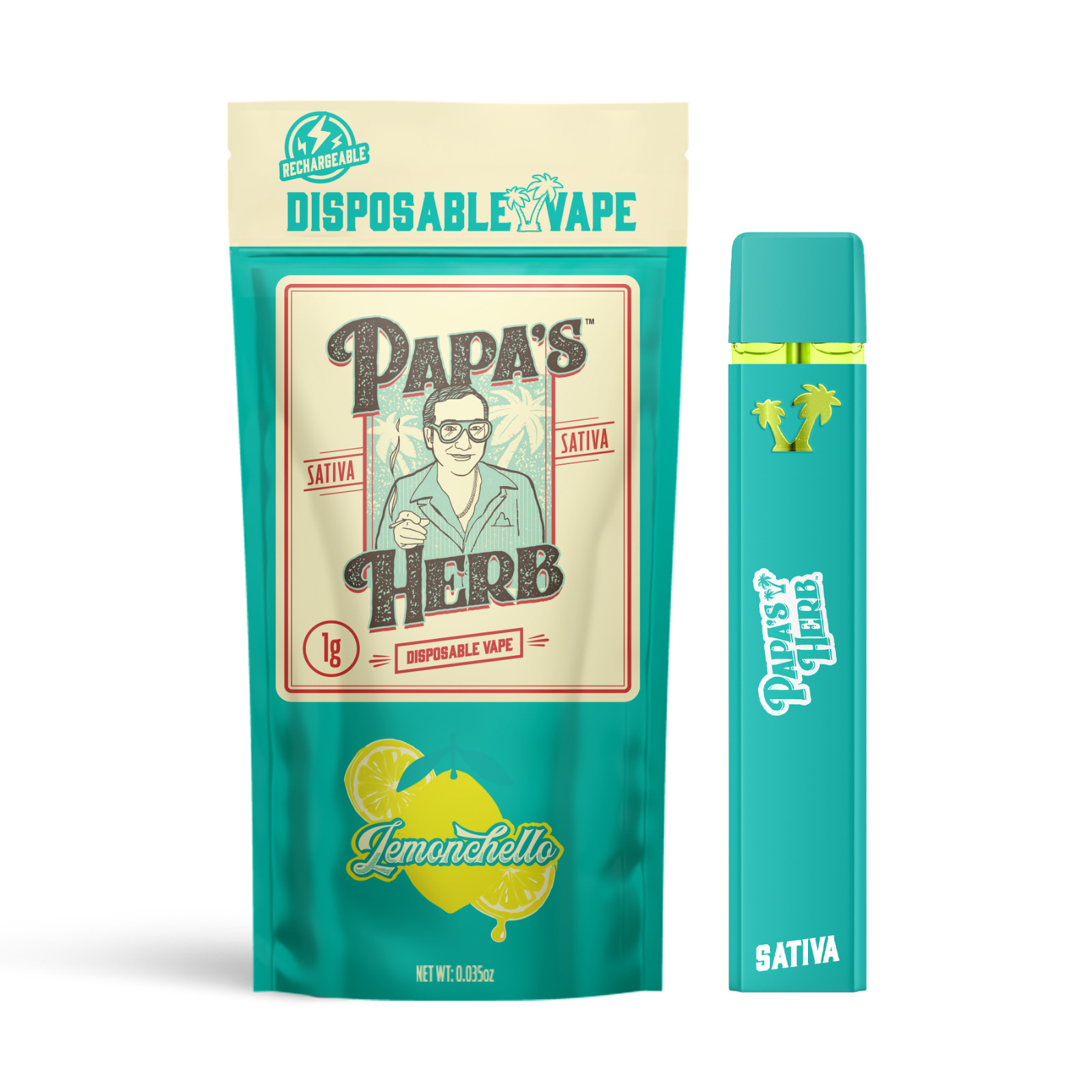 Photograph of product: 1000mg Disposable | Lemonchello | Papa's Herb