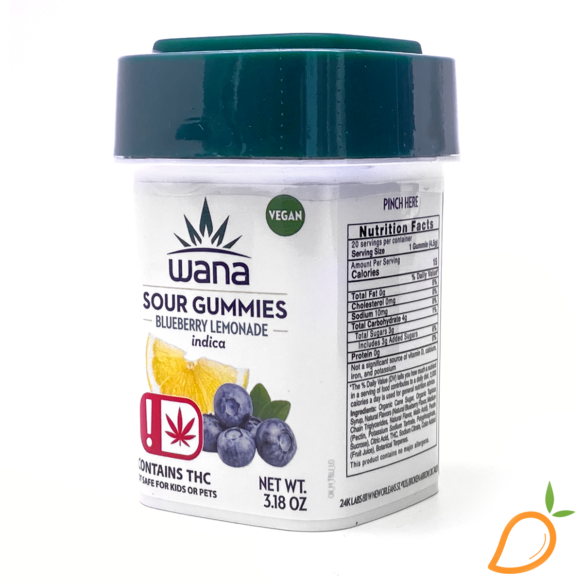 Photograph of product: 1000mg Blueberry Lemonade Indica Gummies Wana