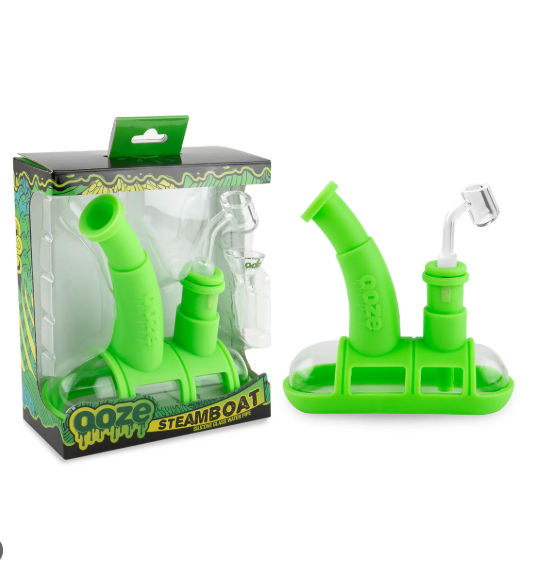 Photograph of product: Ooze | Water Pipe | Silicone Steamboat | Green