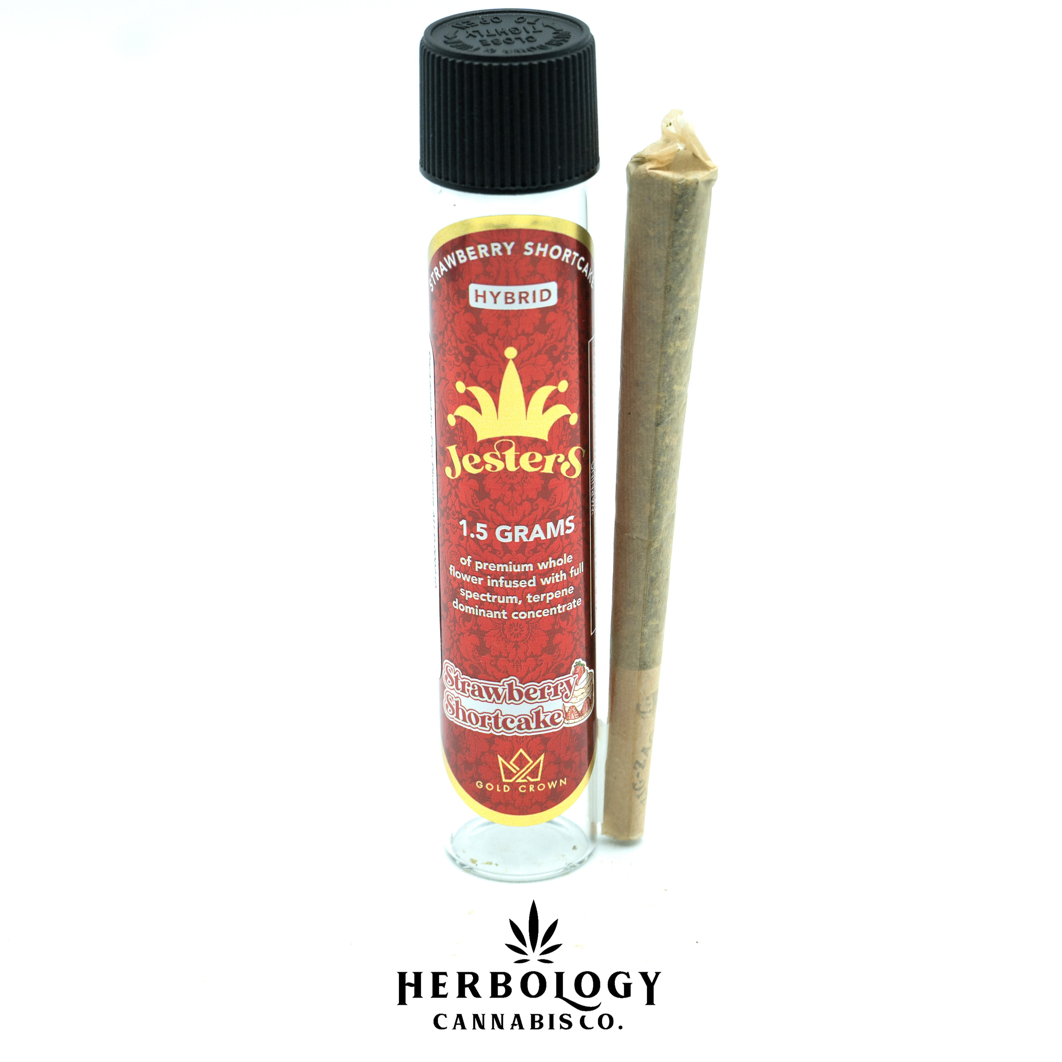 Photograph of product: Gold Crown | OG Jesters | Infused Pre-Roll | Blue Dream | 1.5g