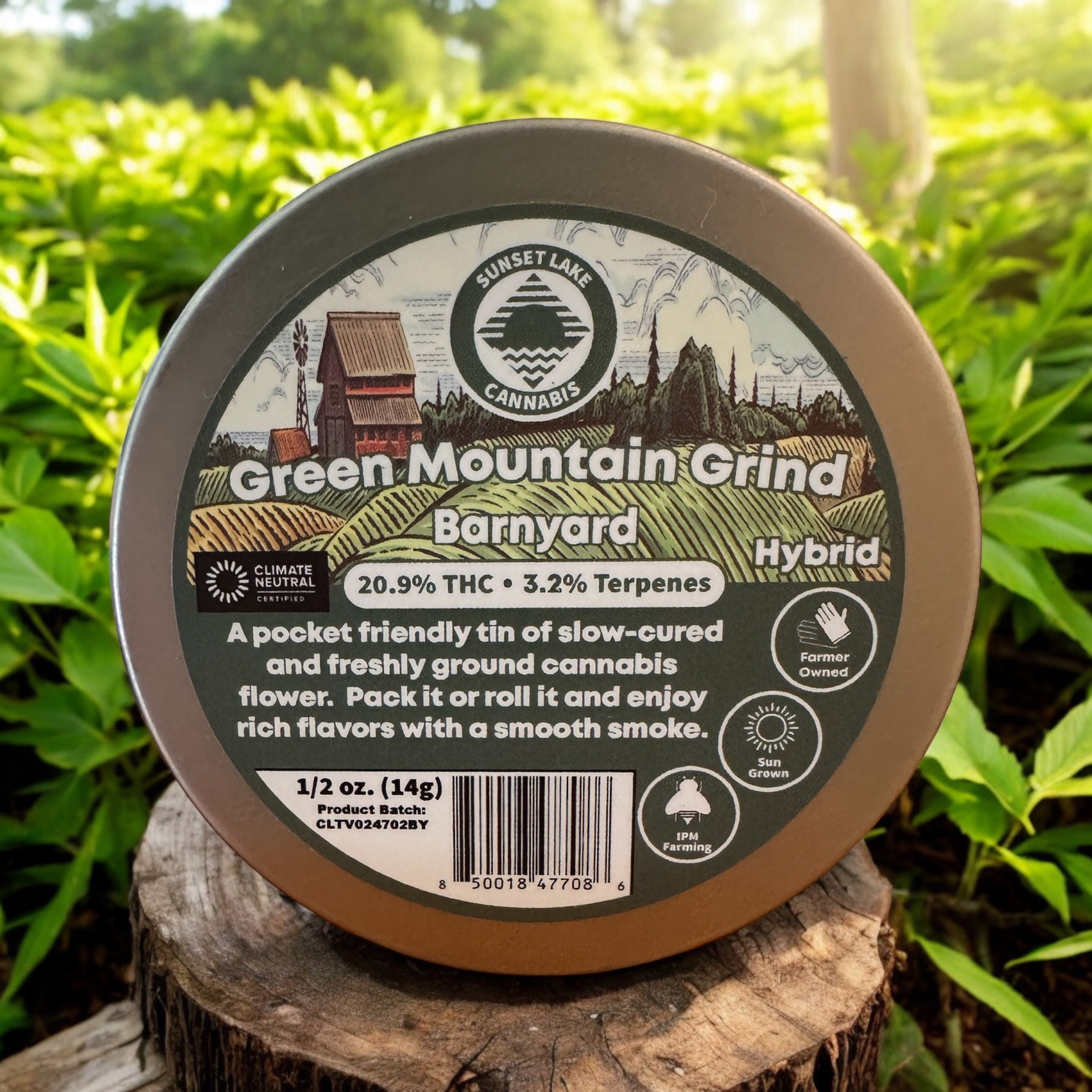 Photograph of product: Sunset Lake - Green Mountain Grind | Barnyard | Pre-Ground 14g