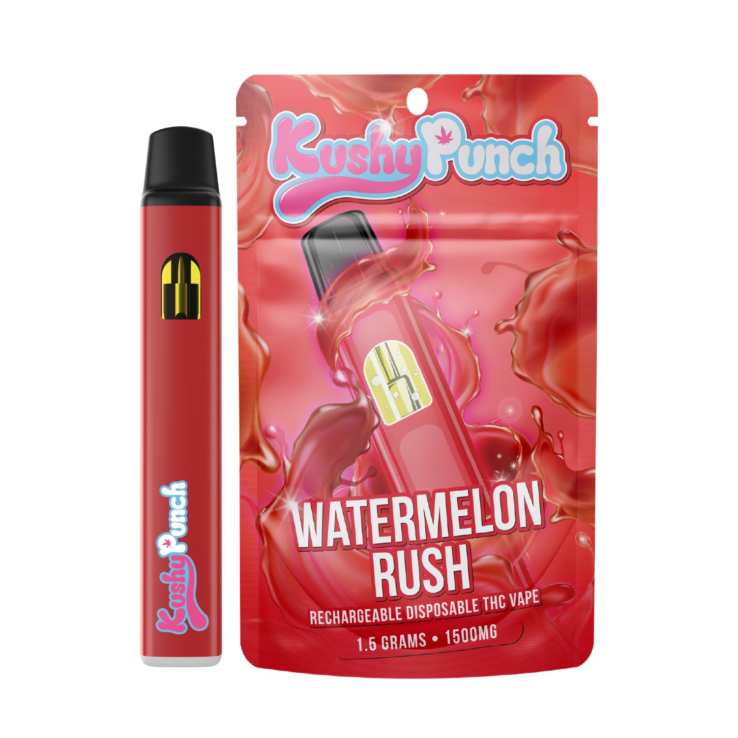 Photograph of product: KUSHY PUNCH Pen 1g: Watermelon Rush