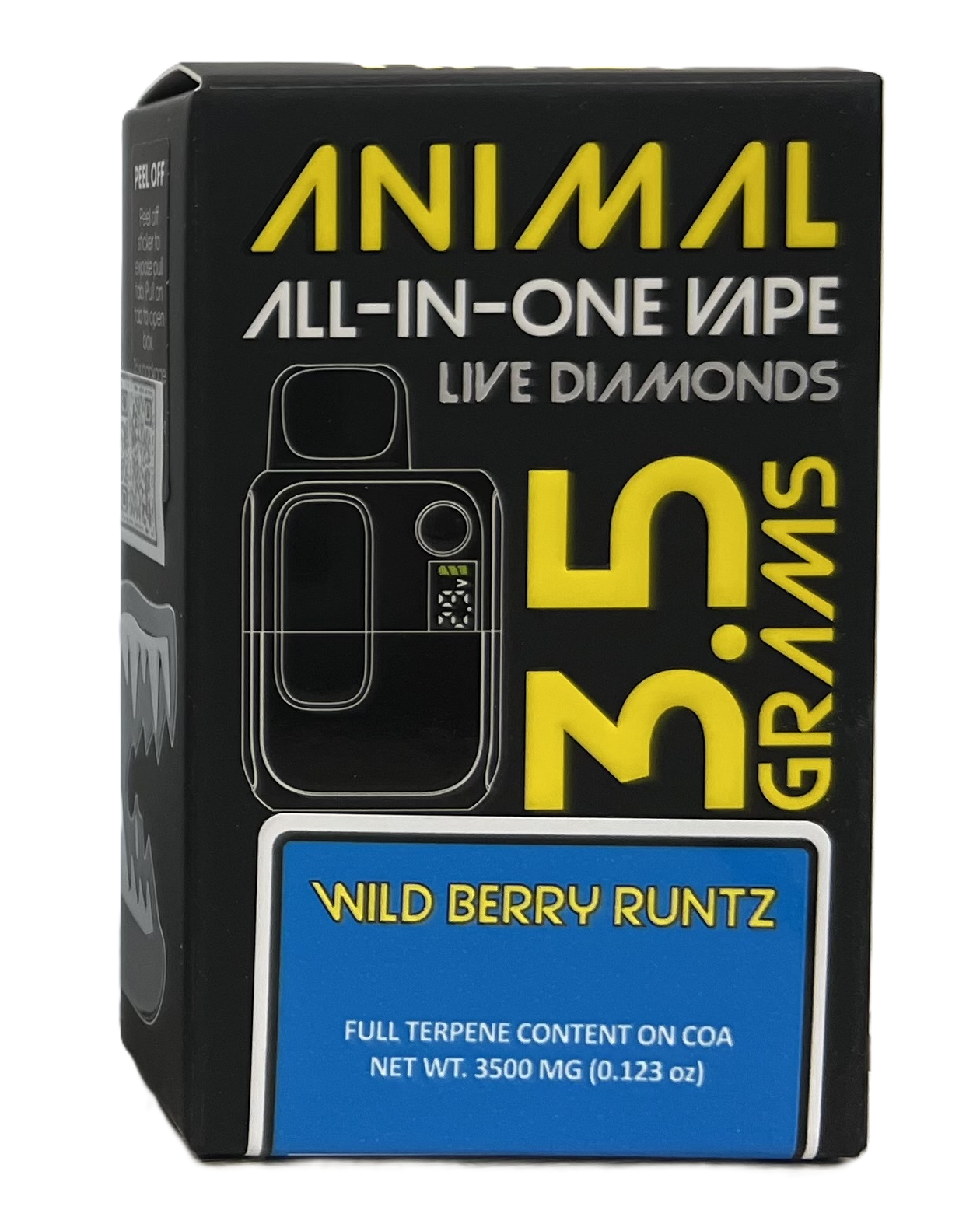 Photograph of product: Animal | Wild Berry Runtz | Live Diamonds All-In-One Vape 3.5g