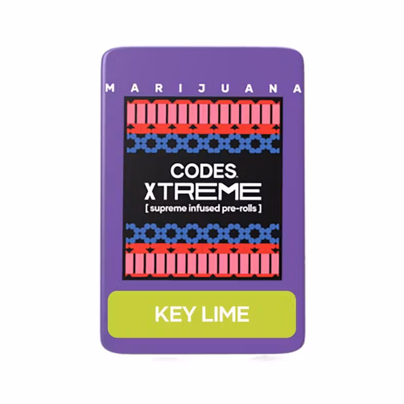 Photograph of Product: Codes: Infused Pre-Roll Pack | Key Lime x Ain't One | 0.7g | 3pk
