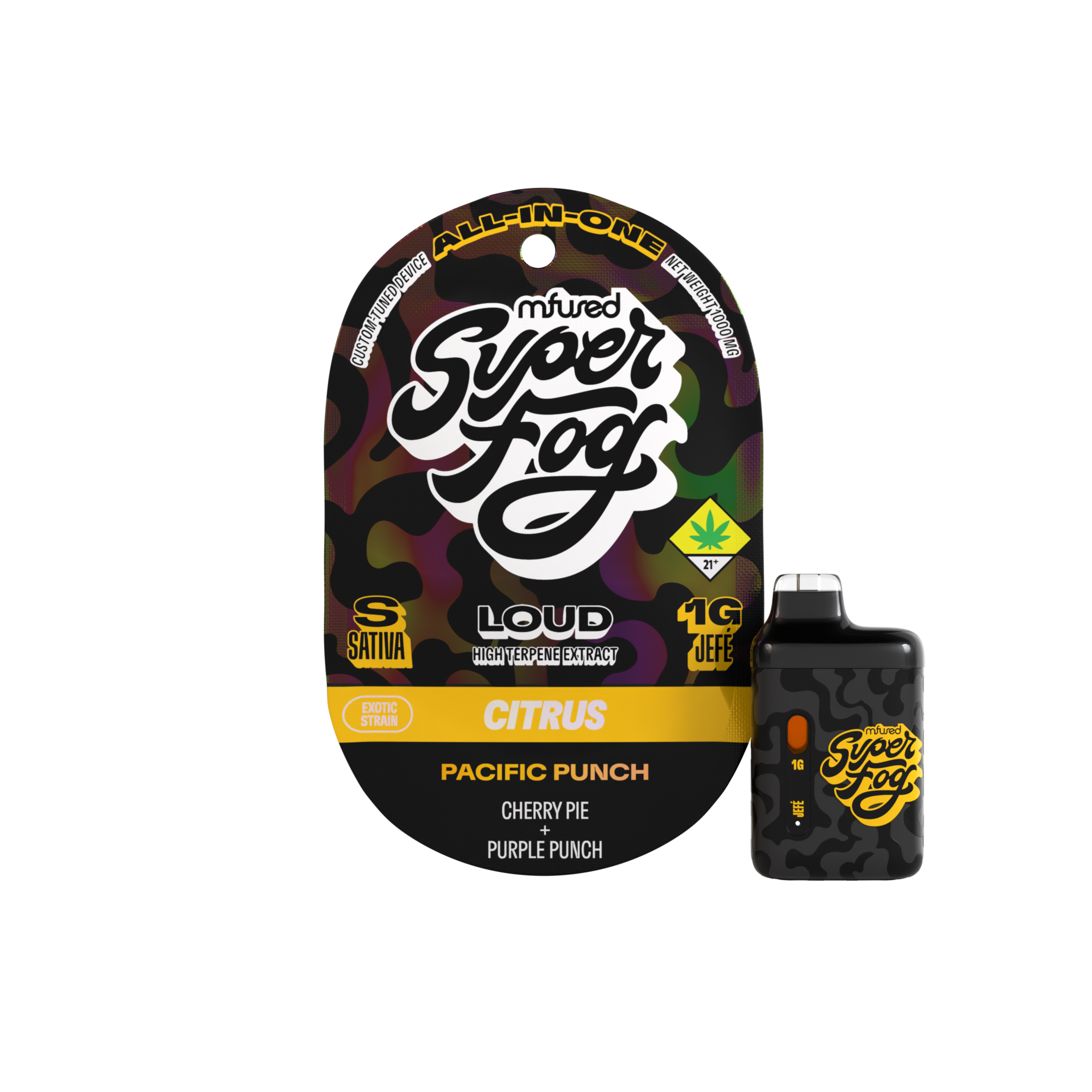 Photograph of product: LOUD High Terpene Extract 1g Jef - Pacific Punch (DOH)