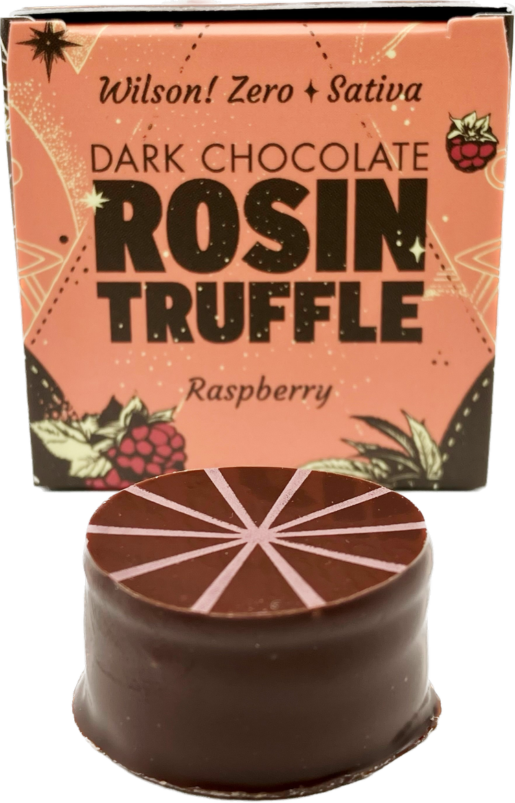 Photograph of product: Crop Circle Chocolate | Raspberry | Rosin Truffle Single