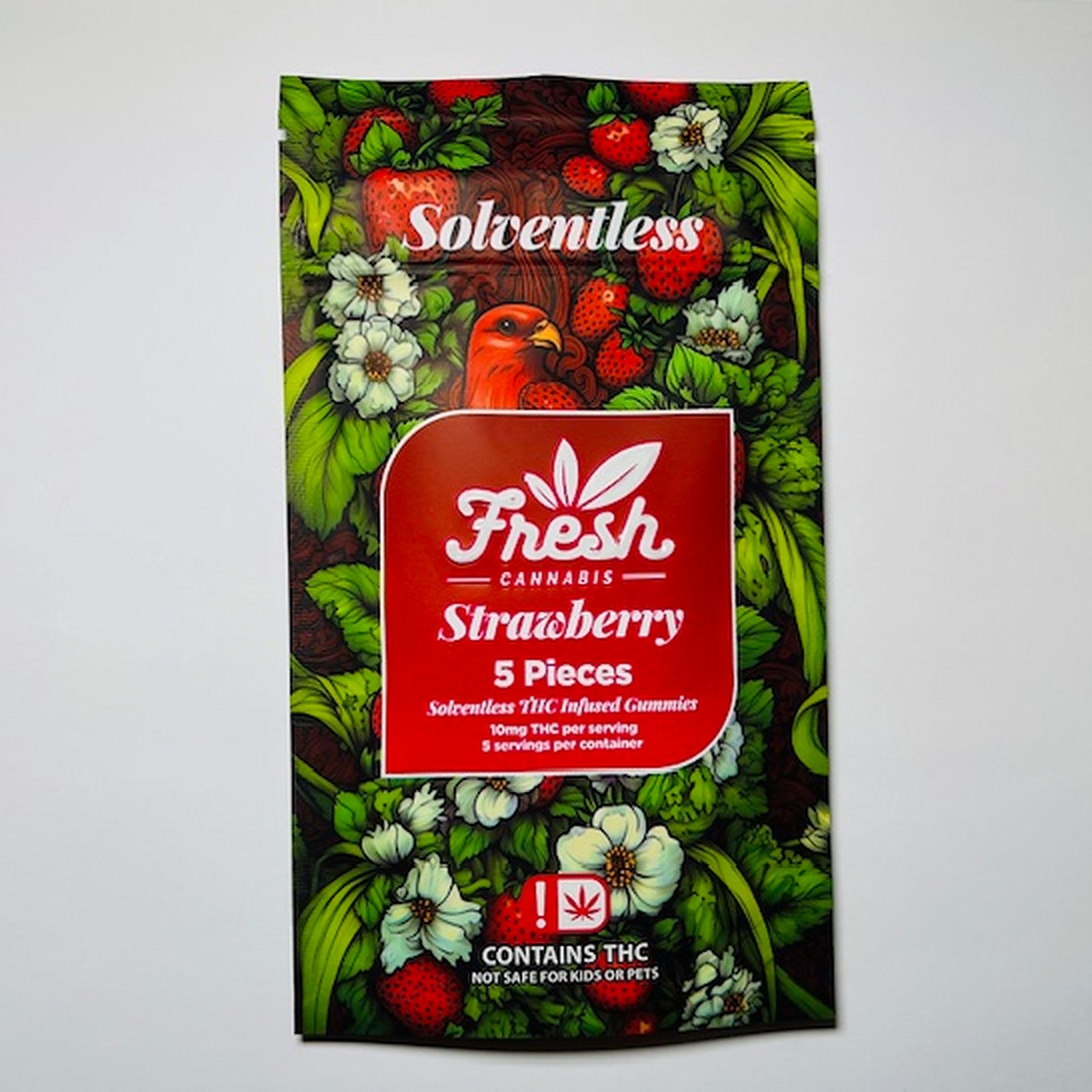 Photograph of product: Solventless Gummies 5pk - Strawberry (50mg per pack)
