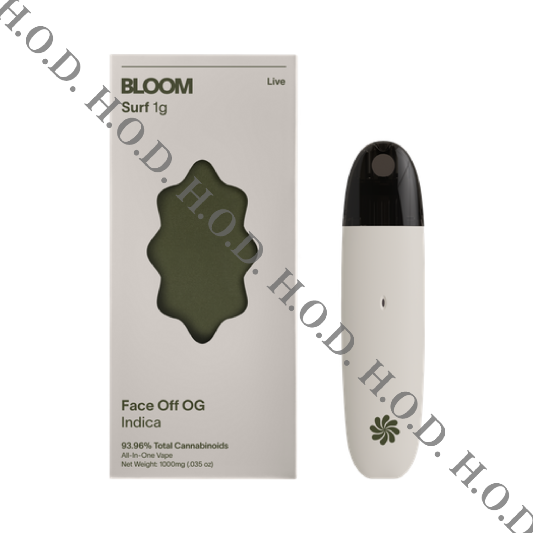 Photograph of product: Bloom FaceOff OG Live Disposable 1g