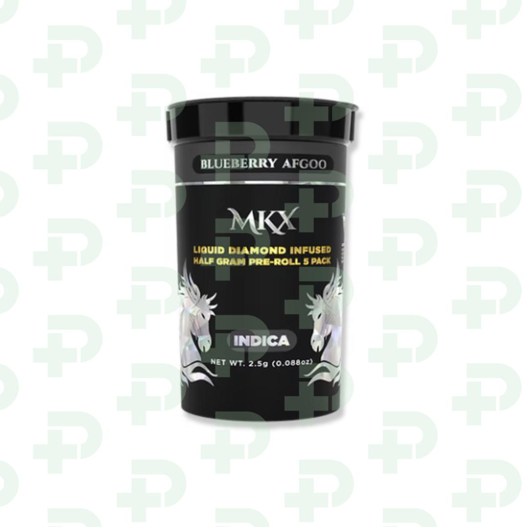 Photograph of product: MKX 5 Pack Liquid Diamond Infused Prerolls - Blue Afgoo