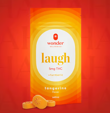 Photograph of product: WONDER LAUGH TANGERINE GUMMIES 20PK 100MG