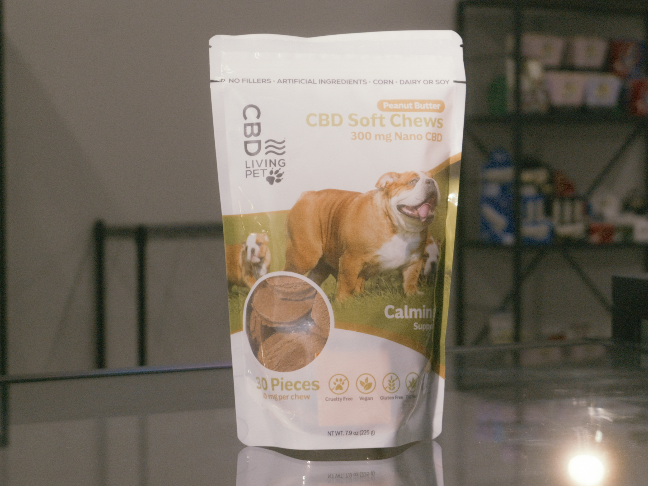 Photograph of product: CBD LIVING - DOG CHEWS - PEANUT BUTTER 10 MG