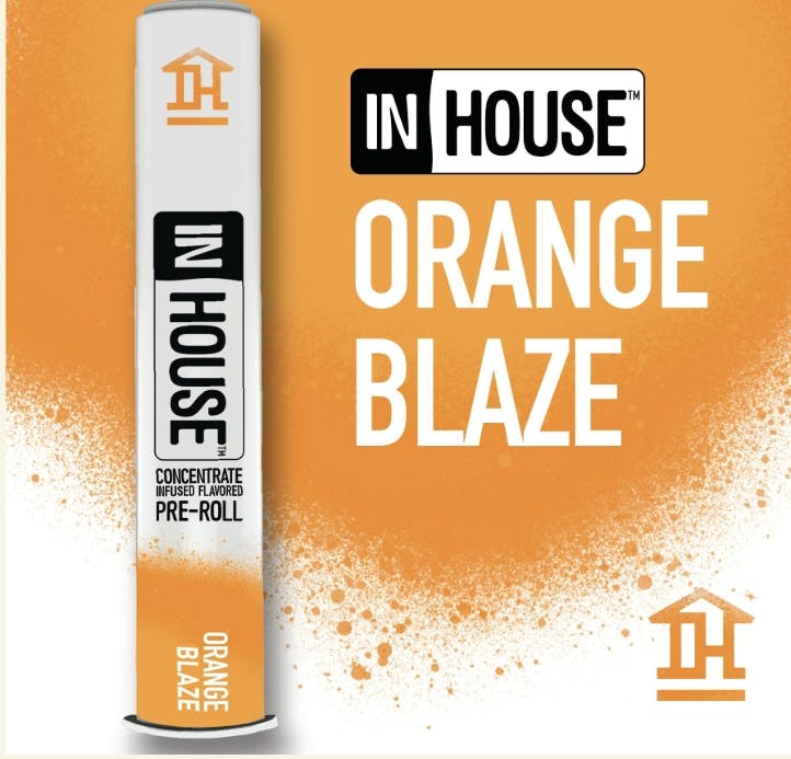 Photograph of product: In House Orange Blaze 0.75g Infused Preroll