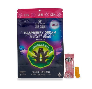 Photograph of product: RASPBERRY DREAM 10:2:2 [I] LIVE RESIN SLEEP GUMMIES - 100 MG