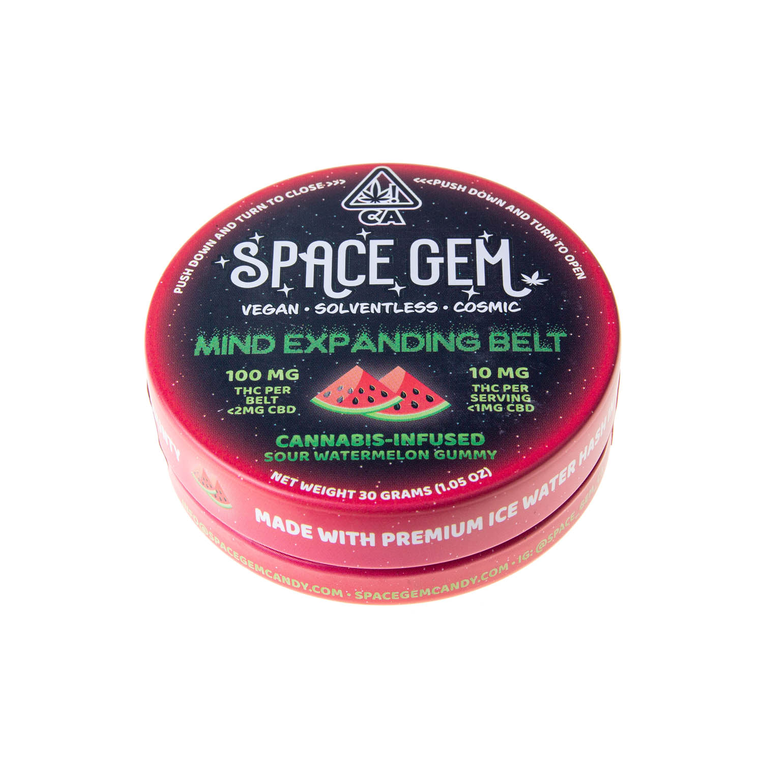 Photograph of product: Space Gem | Watermelon Mind Expanding Belt (100mg THC)