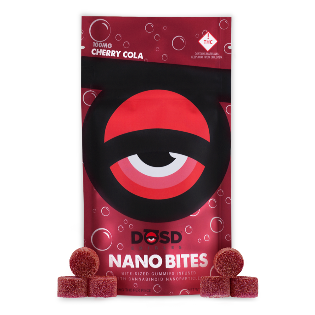 Photograph of product: DOSD - NANO BITES - GUMMIES - 100MG - 10PK - CHERRY COLA