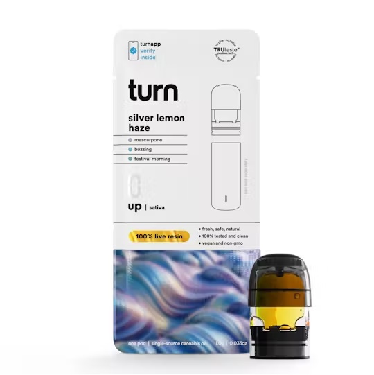 Photograph of product: Turn Up | Silver Lemon Haze Live Resin Pod | 1g