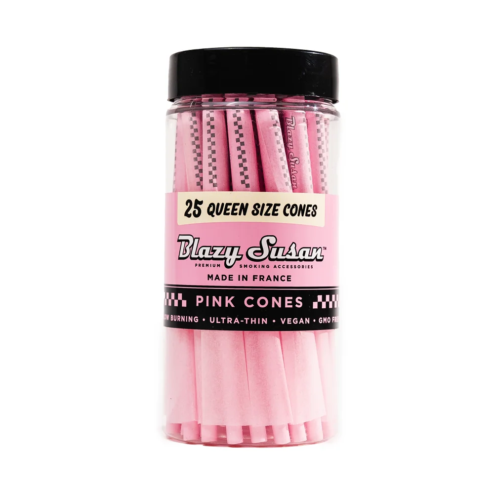 Photograph of product: Blazy Susan - Queen Size Pre Rolled Cones - 25pk - Pink