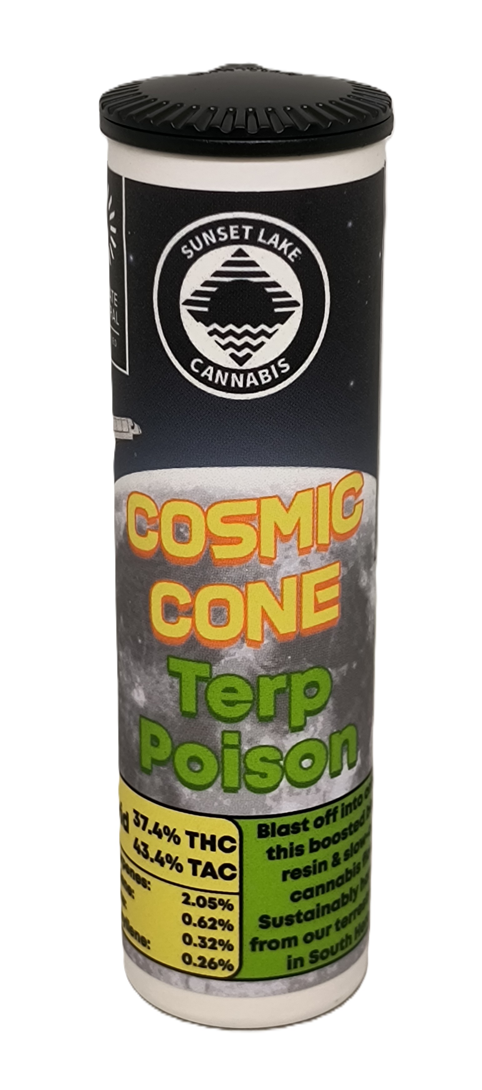 Photograph of product: Terp Poison Resin Infused Cosmic Cone | Sunset Lake