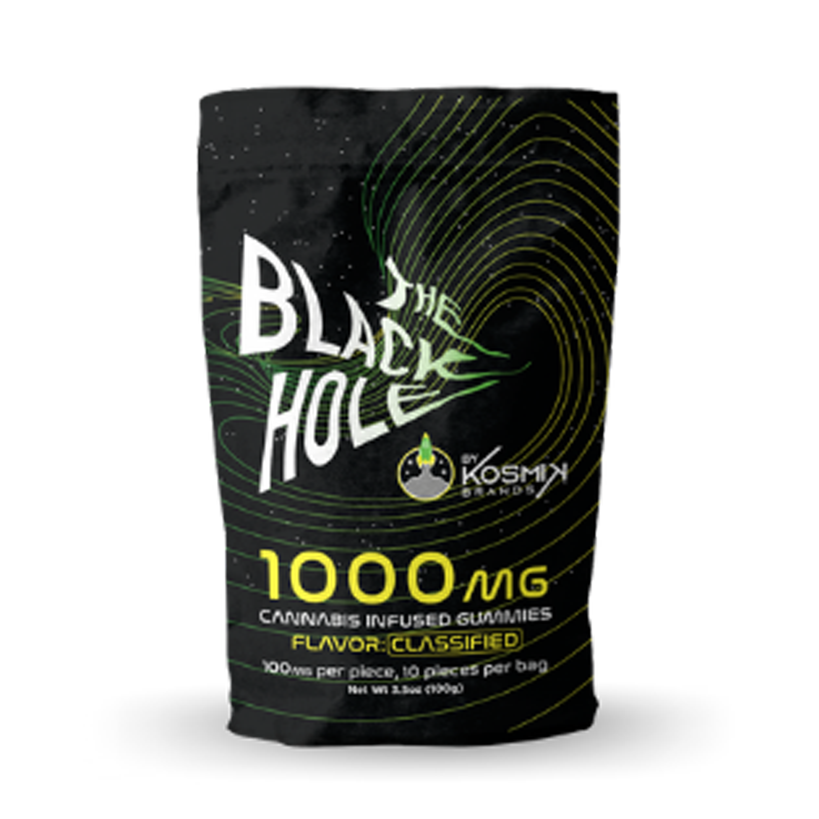Photograph of product: Black Hole Yellow Gummies | 1,000mg