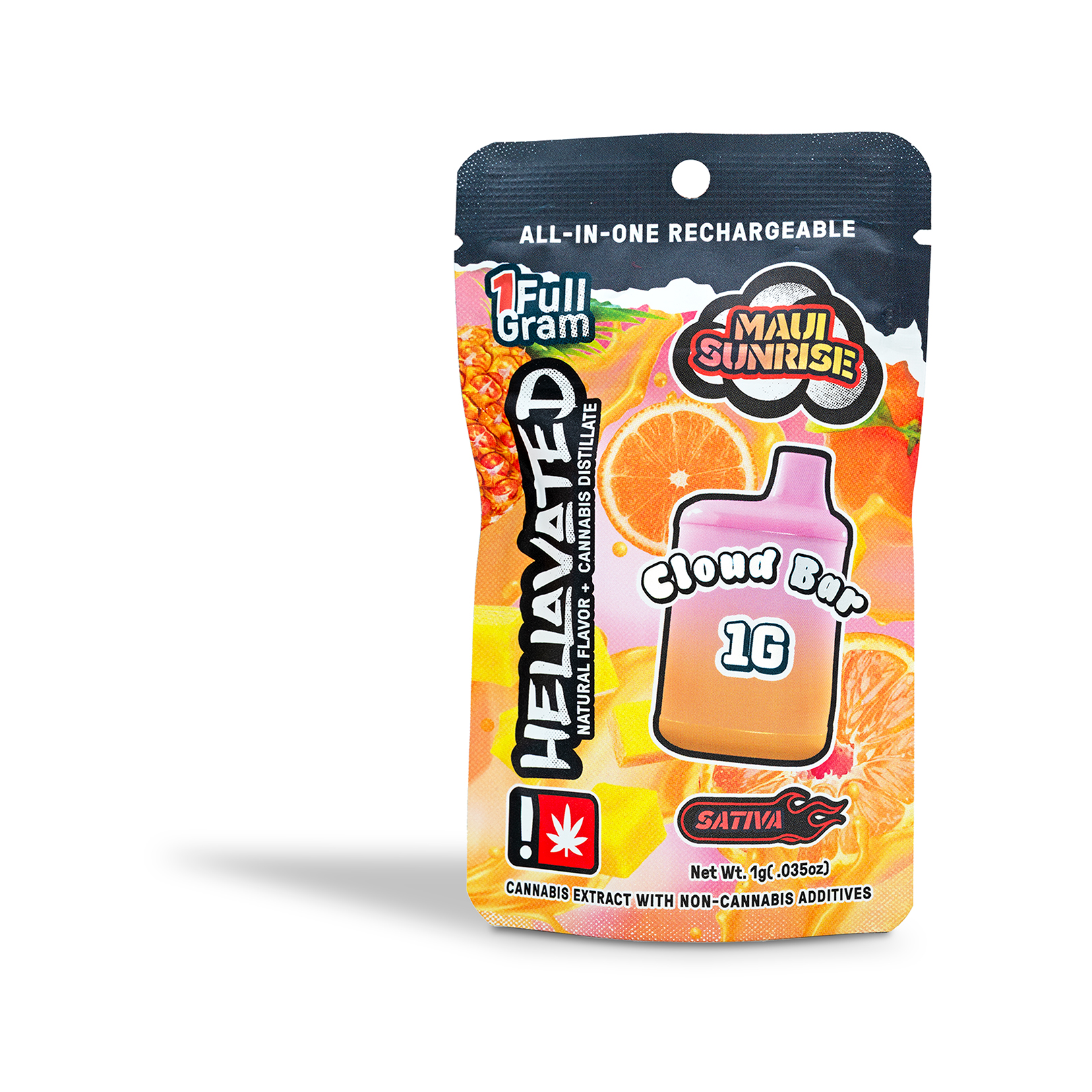 Photograph of product: Hellavated - Maui Sunrise Cloud Bar Disposable POD