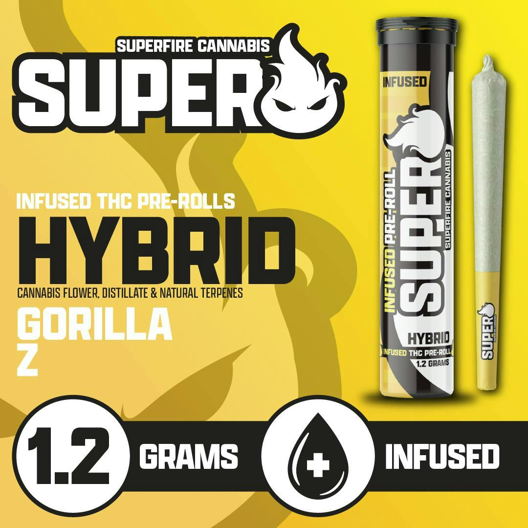 Photograph of product: SuperFire | Gorilla Z Infused Preroll | 1.2g