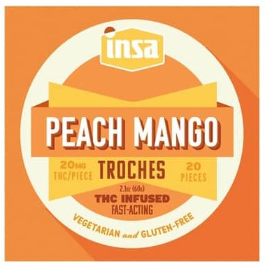 Photograph of product: Peach Mango RSO Troche | 20mg/20pk (400mg)