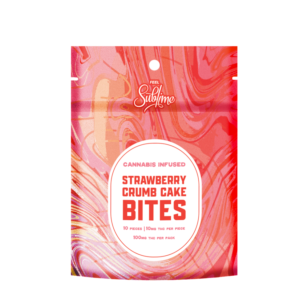 Photograph of product: 100mg Strawberry Crumb Bites 10pk | 100mg