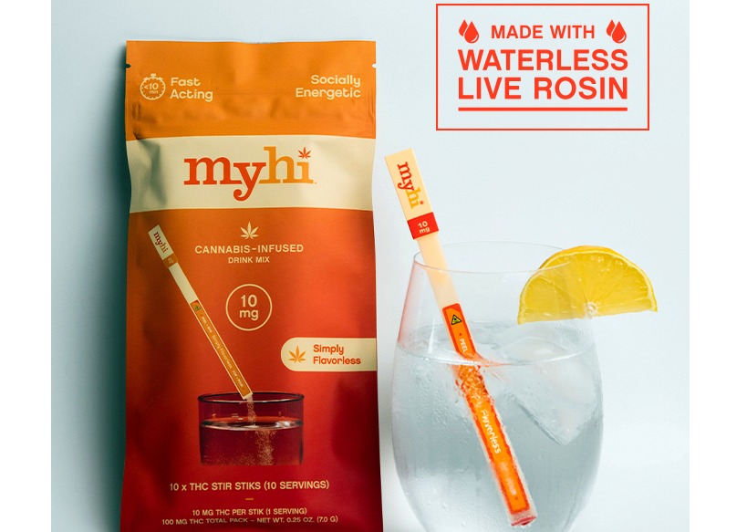 Photograph of product: MyHi | Simply Flavorless | TH-oui Infused Drink Mix | 10mg Stir Sticks | 10pk