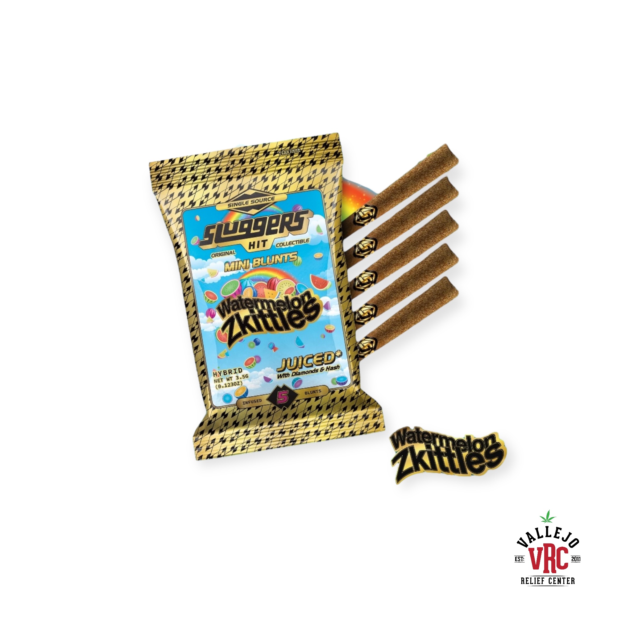 Photograph of product: WATERMELON ZKITTLES 5PK 3.5G BLUNTS