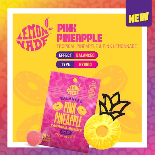 Photograph of Product: 100mg Gummies Pink Pineapple