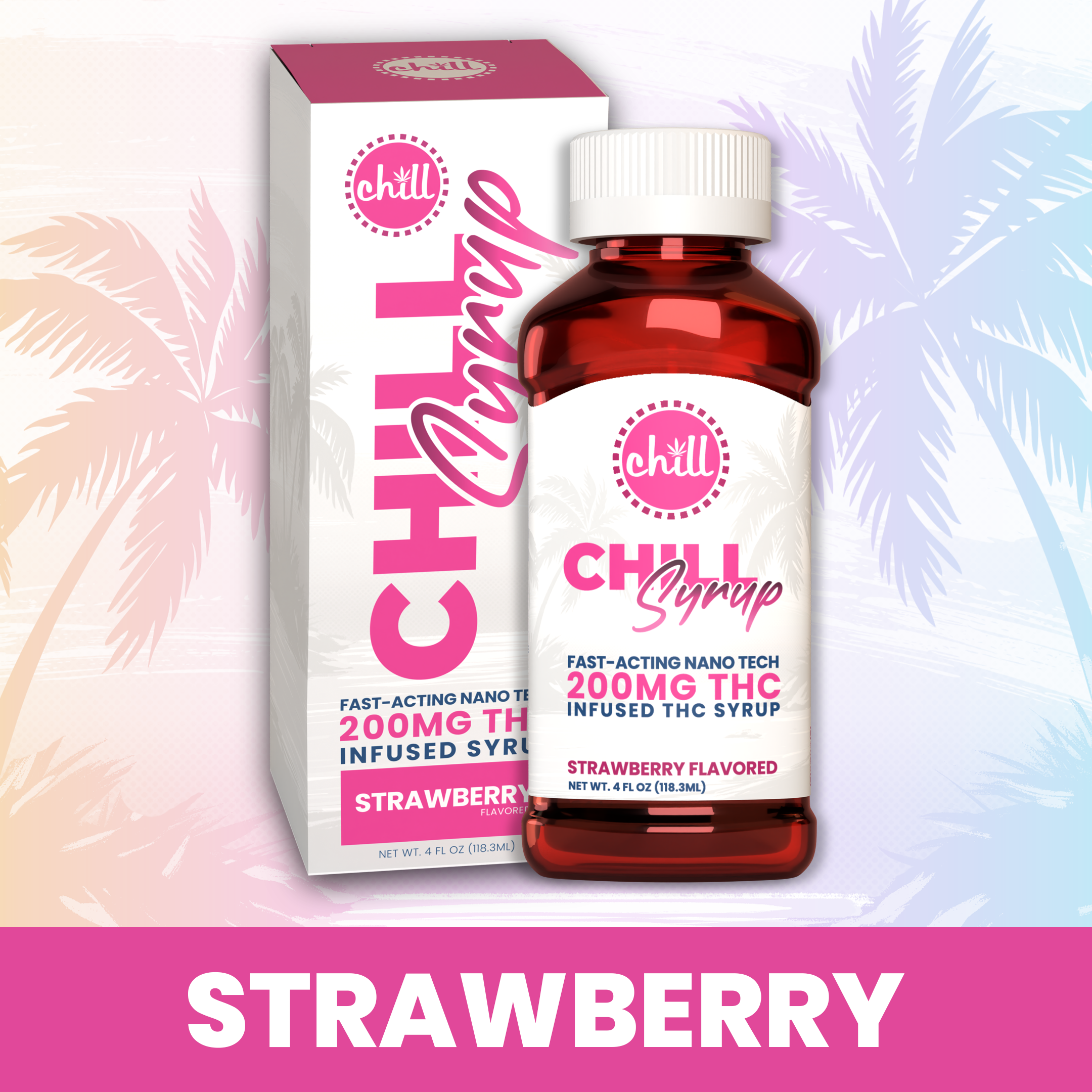 Photograph of product: Chill Medicated - Strawberry 200mg TH-oui Syrup