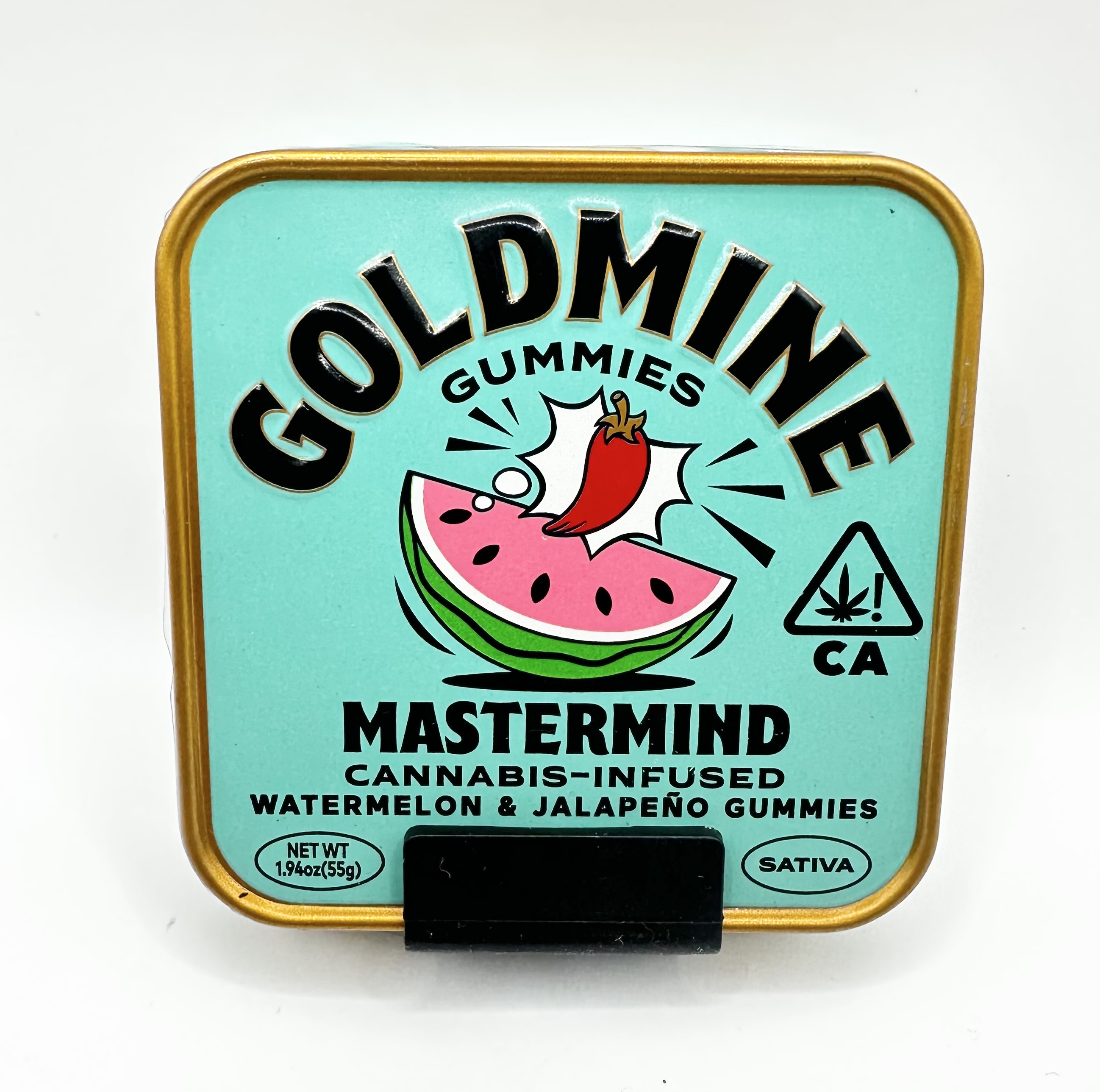 Photograph of product: Mastermind Watermelon & Jalepeno | Oui'd | 100mg | Goldmine |  $20 | Non Oui'd Accessory $16 | Oui'd Good $7 | Excise Tax $1.05