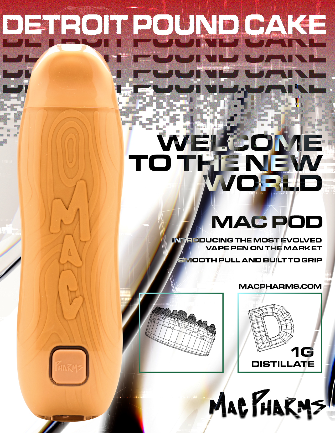 Photograph of product: Mac Pharms | Detroit Pound Cake Disposable