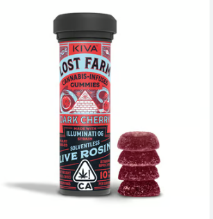 Photograph of product: 'Lost Farm' Dark Cherry Rosin Gummies - 100mg
