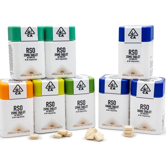 Photograph of product: Emerald Bay Extracts Tablets 50mg Oui'd Space Station 1000mg - 