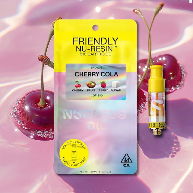 Photograph of product: Friendly - Cherry Cola - Nucleus Cured Resin Cart - 1g - 